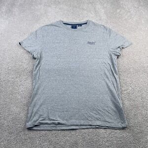 Superdry Shirt Mens Extra Large Grey‎ Logo Short Sleeve Tee Organic Cotton